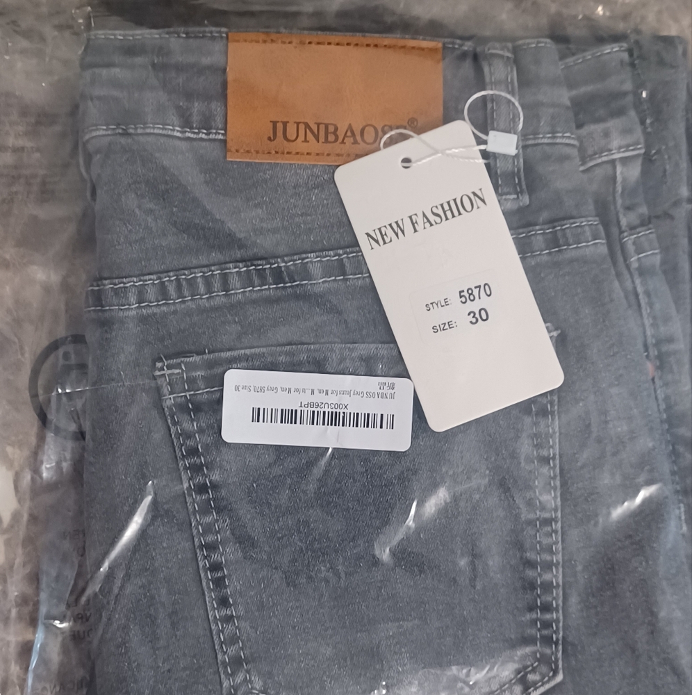 Gray Slim Fit Distressed Jeans